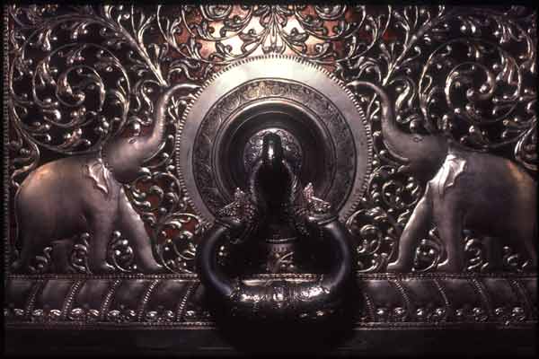 Silver doorway in Dalada Maligawa