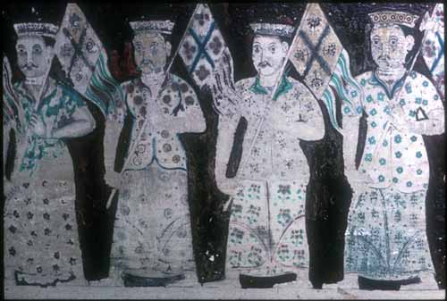 Painting: Kandy Perahera flag-bearers